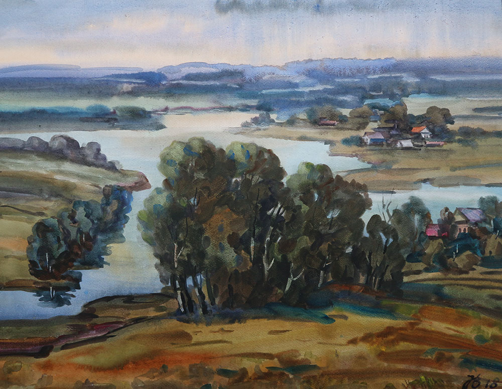 В. Нечепуренко. «Рiднi мiсця». 2018. Папір, акварель